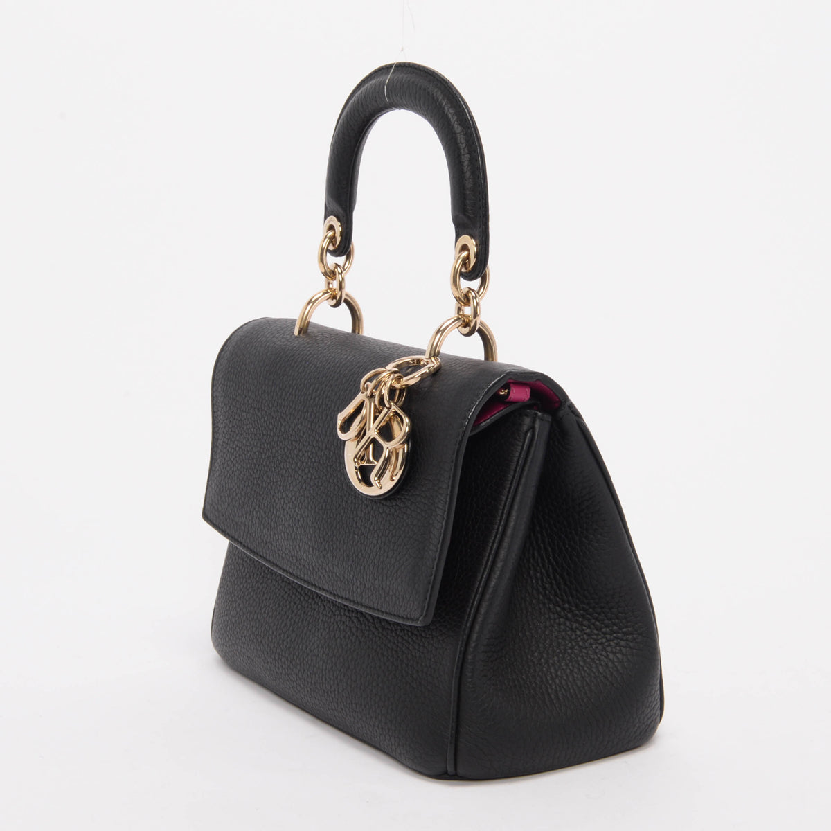 Dior Black Grained Calfskin Mini Be Dior Flap Bag