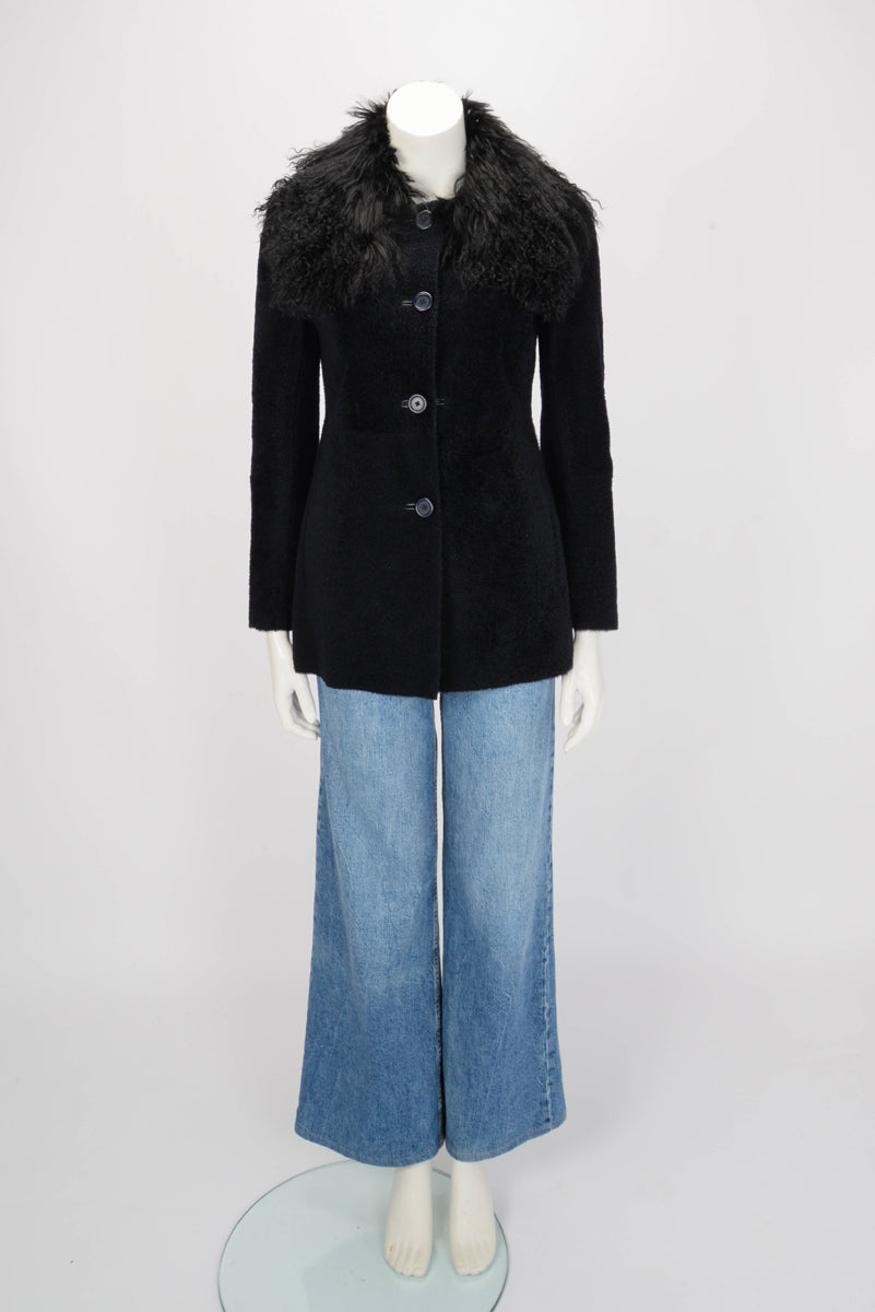 Miu Miu Midnight Blue Sheepskin Jacket IT 36
