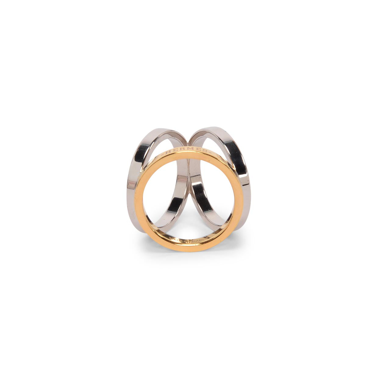 Hermes Gold & Silver Tone Trio 90 Scarf Ring