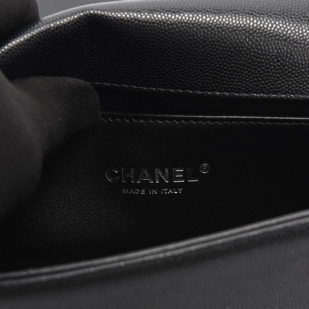 Chanel Black Quilted Caviar Small Boy Bag