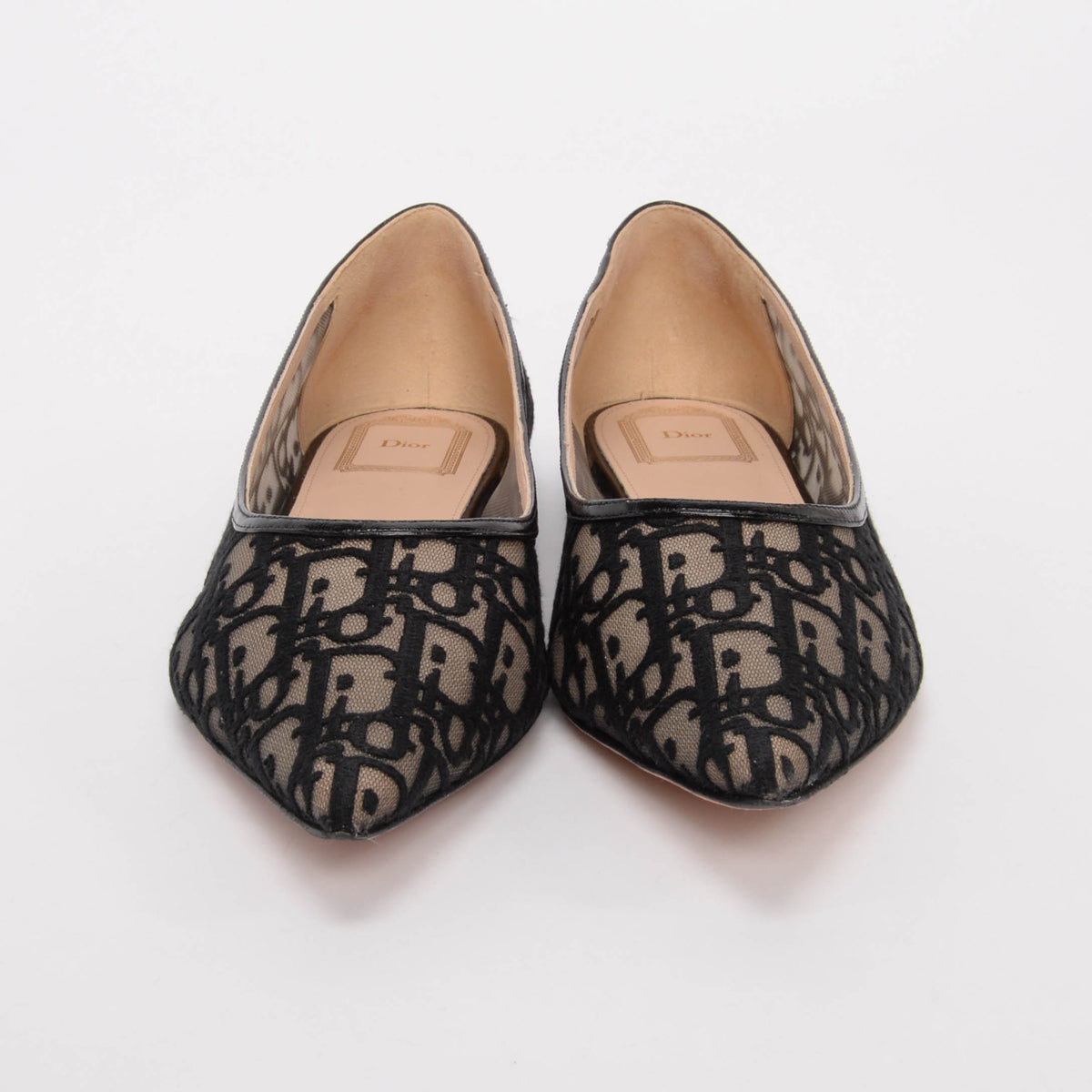 Dior Black Transparent Oblique Mesh Adiorable Ballet Flats 40