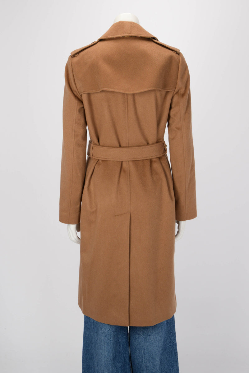 Burberry Bronze Cashmere Kensington Trench Coat UK 6