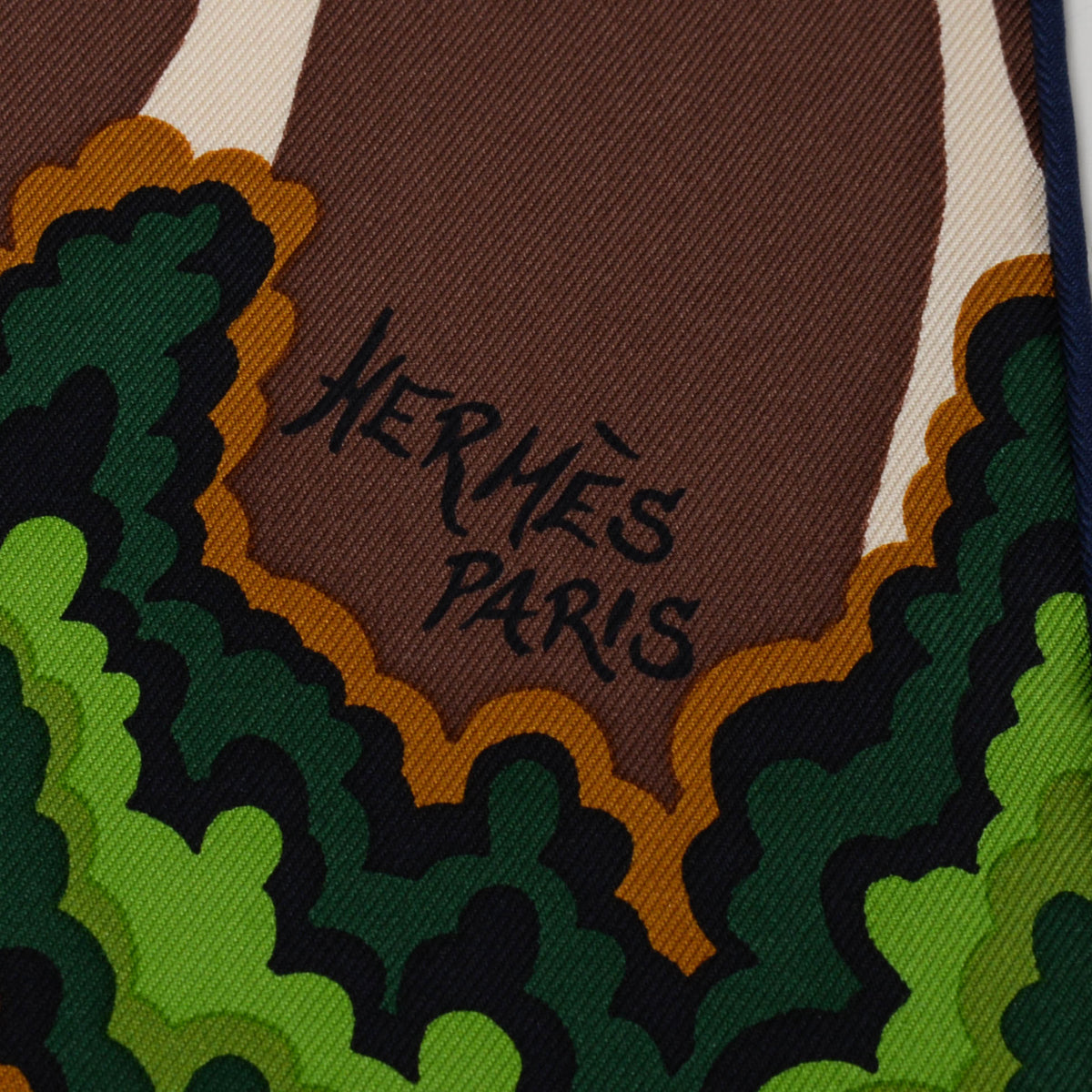 Hermes Bleu Silk The Three Graces Scarf
