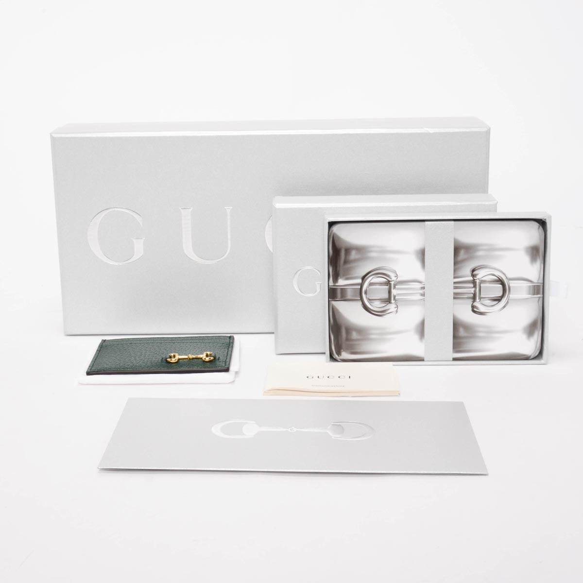 Gucci Dark Green Horsebit 1955 Card Case & Playing Cards