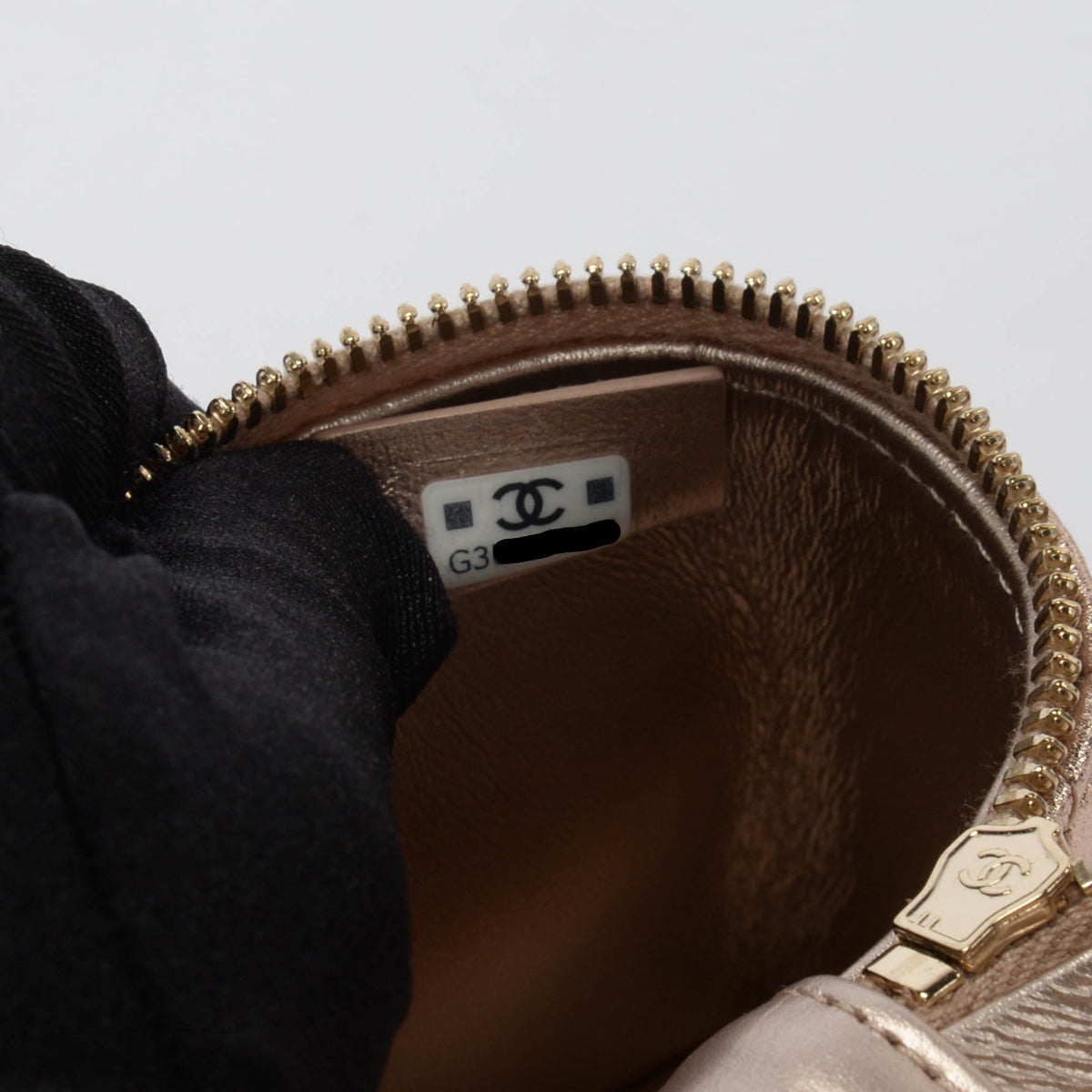 Chanel Rose Gold Quilted Caviar Top Handle Slim Vanity Case