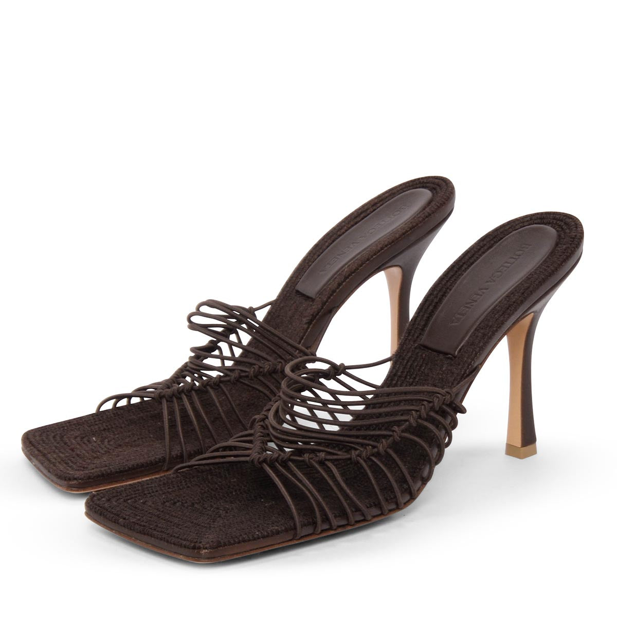 Bottega Veneta Brown Braided Cindy Stretch Sandals 41