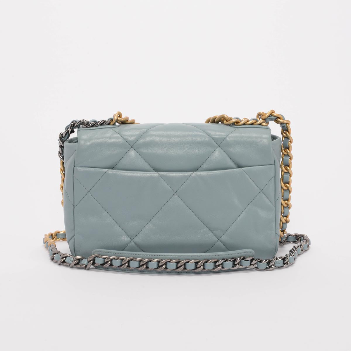 Chanel Blue Quilted Lambskin Medium Chanel 19 Flap Bag