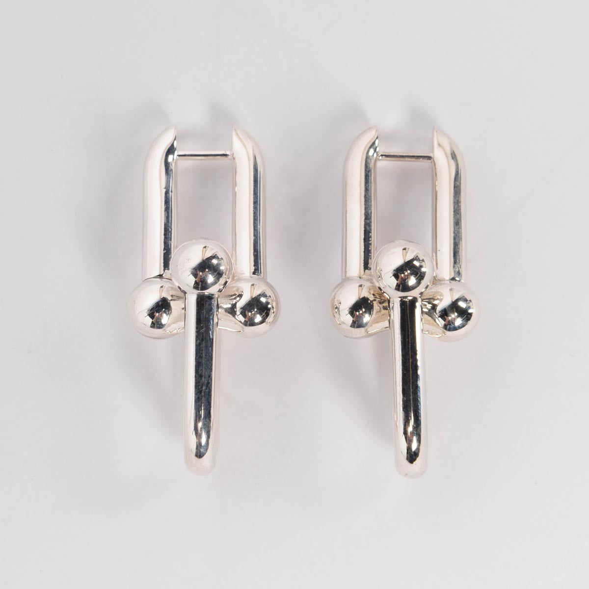 Tiffany & Co Sterling Silver HardWear Large Link Earrings