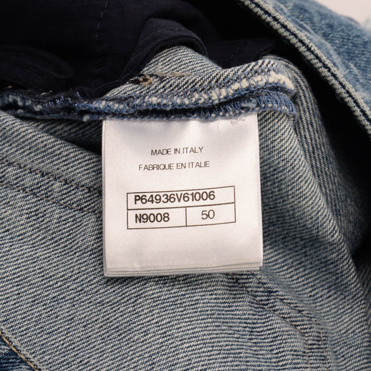 Chanel Blue Denim CC Frayed Hem Jeans FR 50