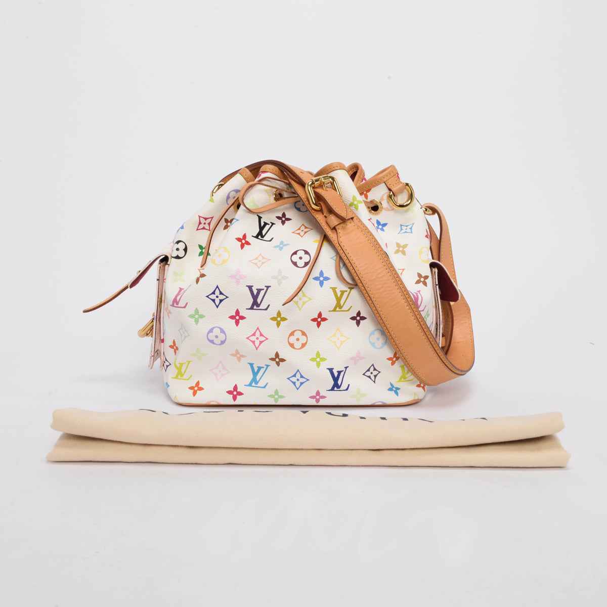 Louis Vuitton White Multicolore Monogram Petit Noe Bag