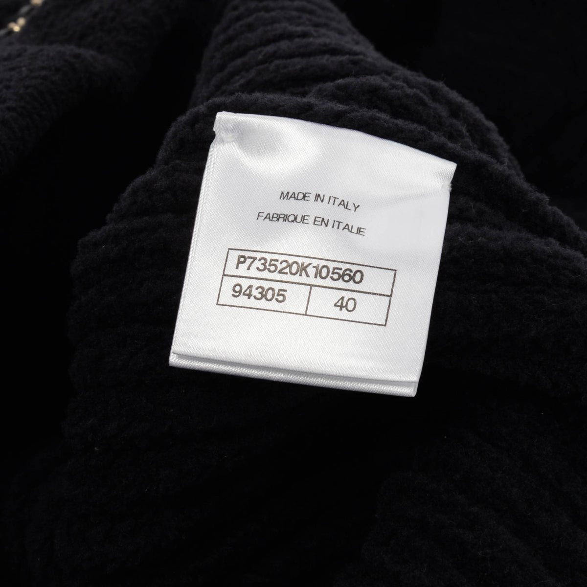 Chanel Black Chenille Chain Trim Cardigan FR 40