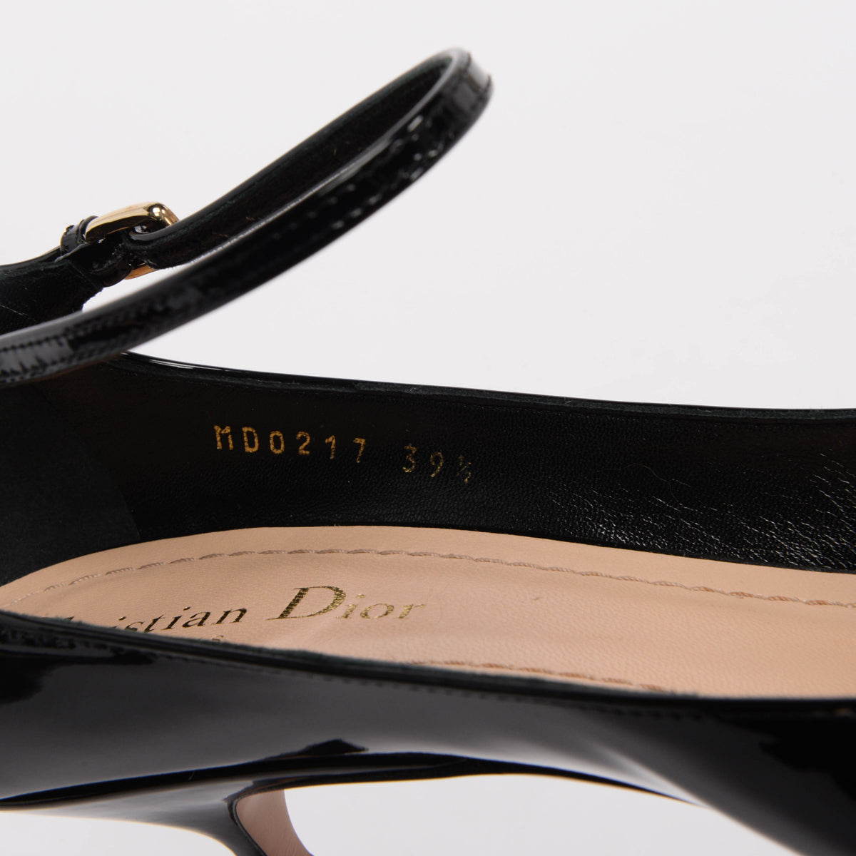 Dior Black Patent D-Strap Pumps 39.5