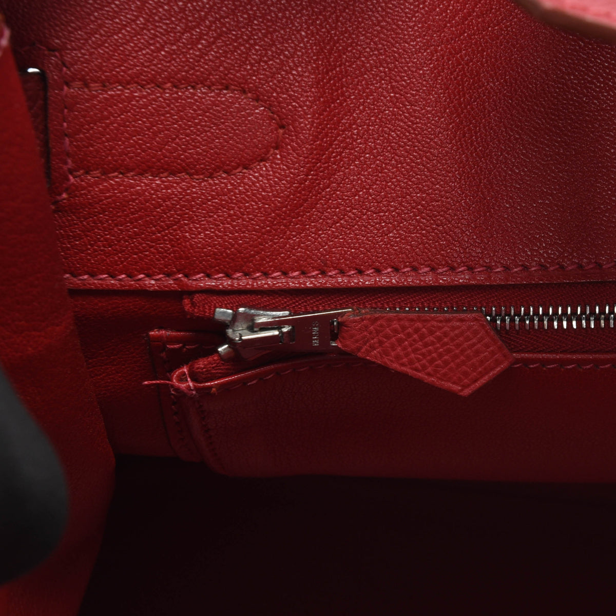 Hermes Rouge Vif Courchevel & Toile H Birkin 30 PHW