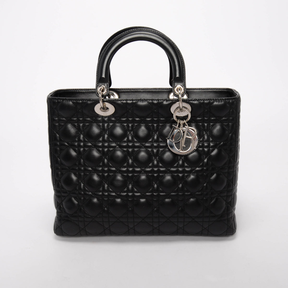 Dior Black Cannage Lambskin Large Lady Dior Tote
