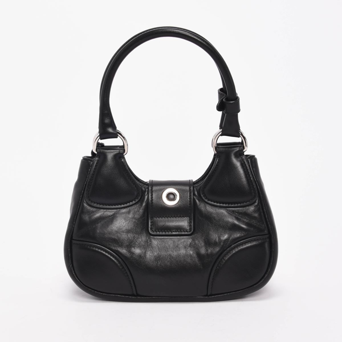 Prada Black Nappa Soft Moon Mini Bag
