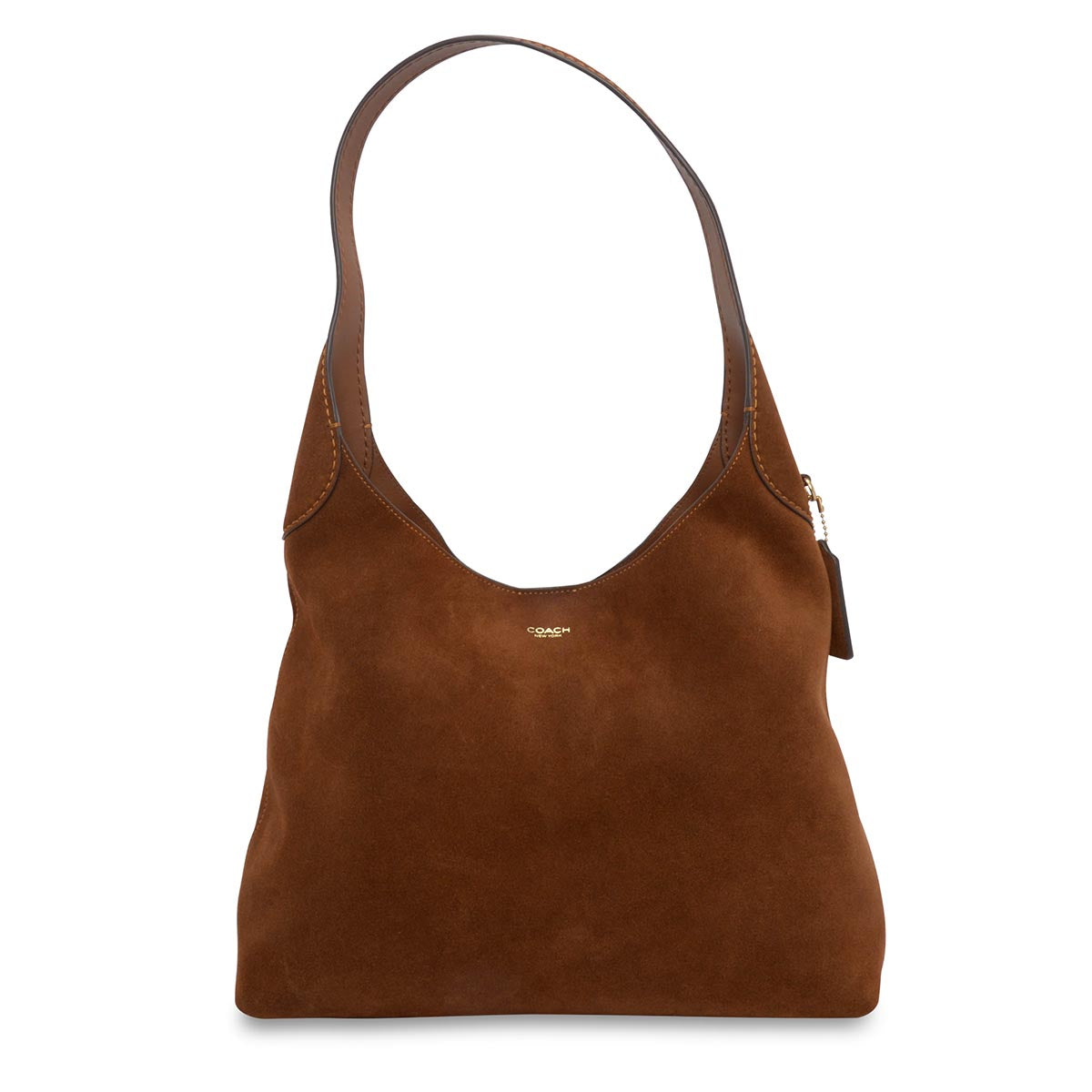 Coach Warm Brown Suede Brooklyn 34 Shoulder Bag