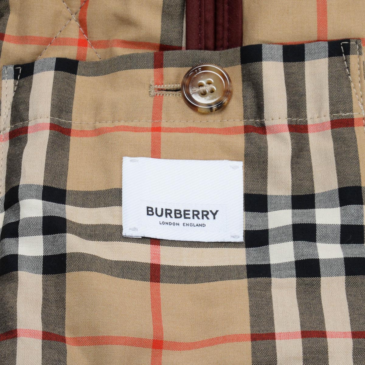 Burberry Burgundy Nylon Quilted Jacket