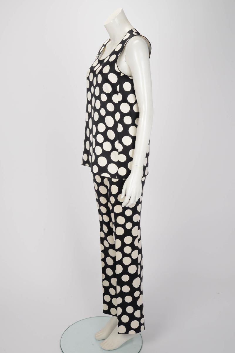 Celine Black & White Polka Dot Pant Suit FR 38