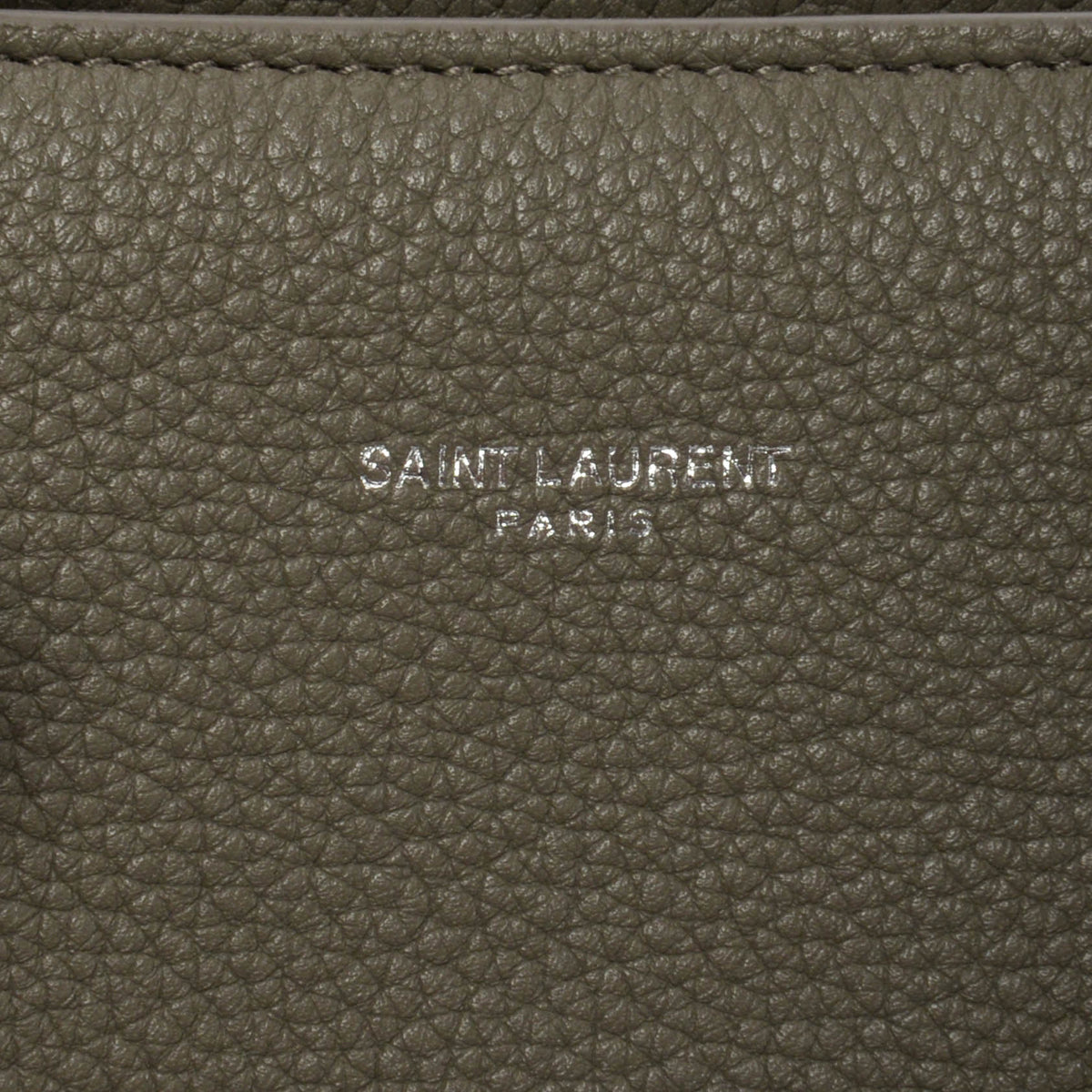 Saint Laurent Light Khaki Grained Calfskin Large Sac de Jour Tote