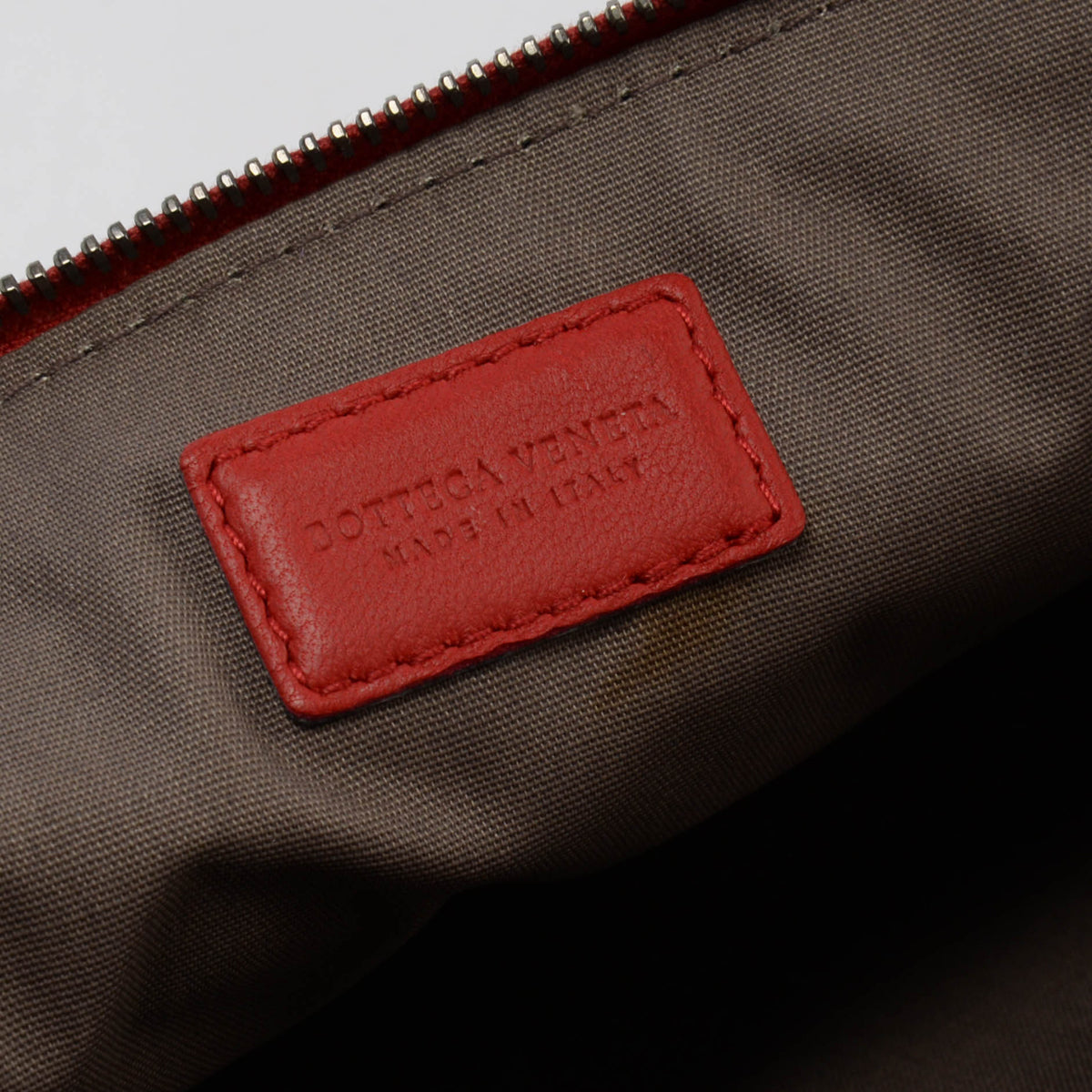 Bottega Veneta Red Intrecciato Zip Pouch