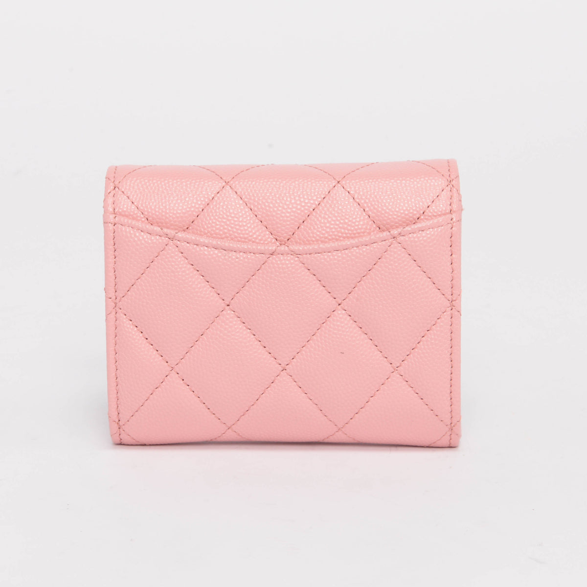 Chanel Pink Quilted Caviar Classic CC Card Holder on Chain