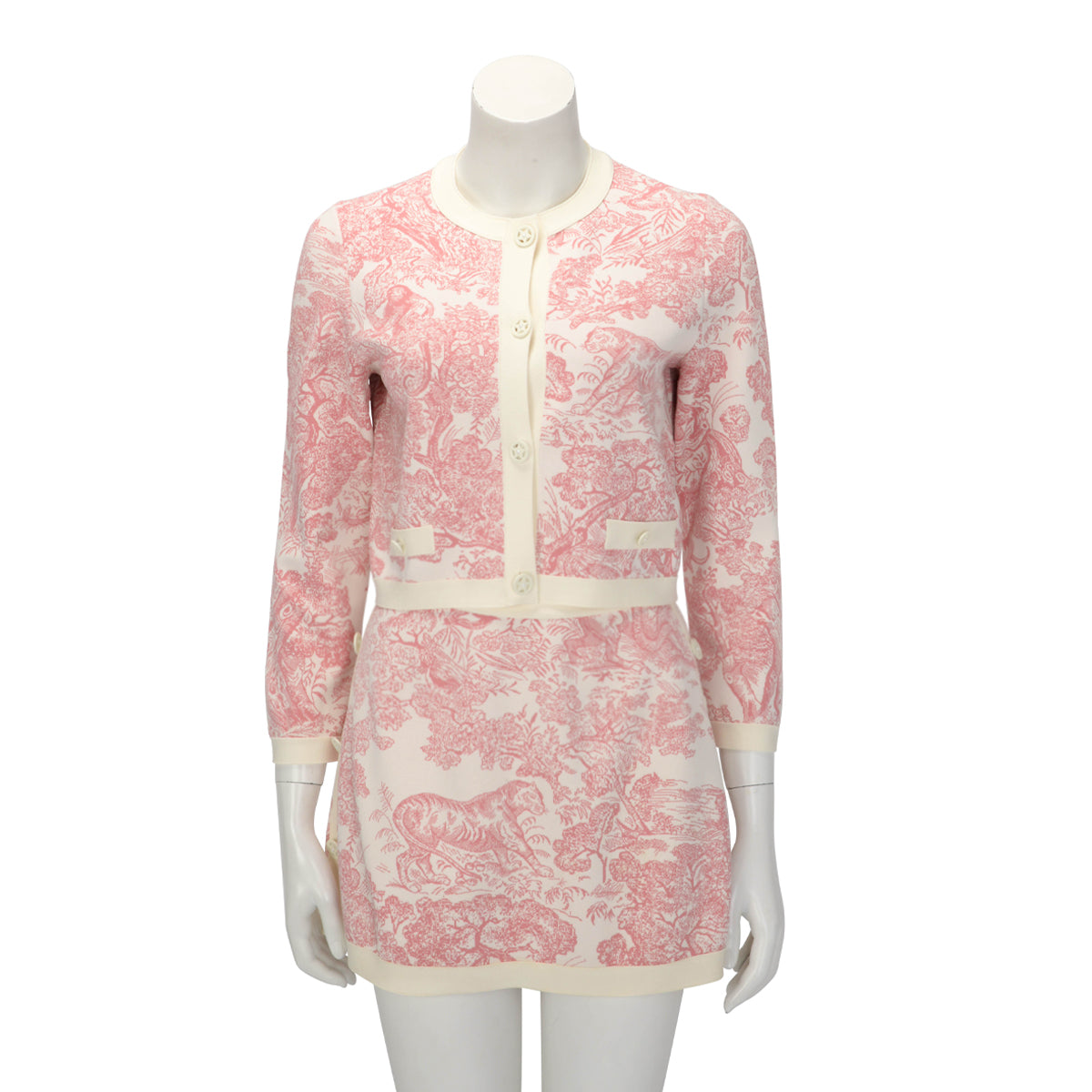 Dior Pink Toile de Jouy Sauvage Cropped Jacket FR 34