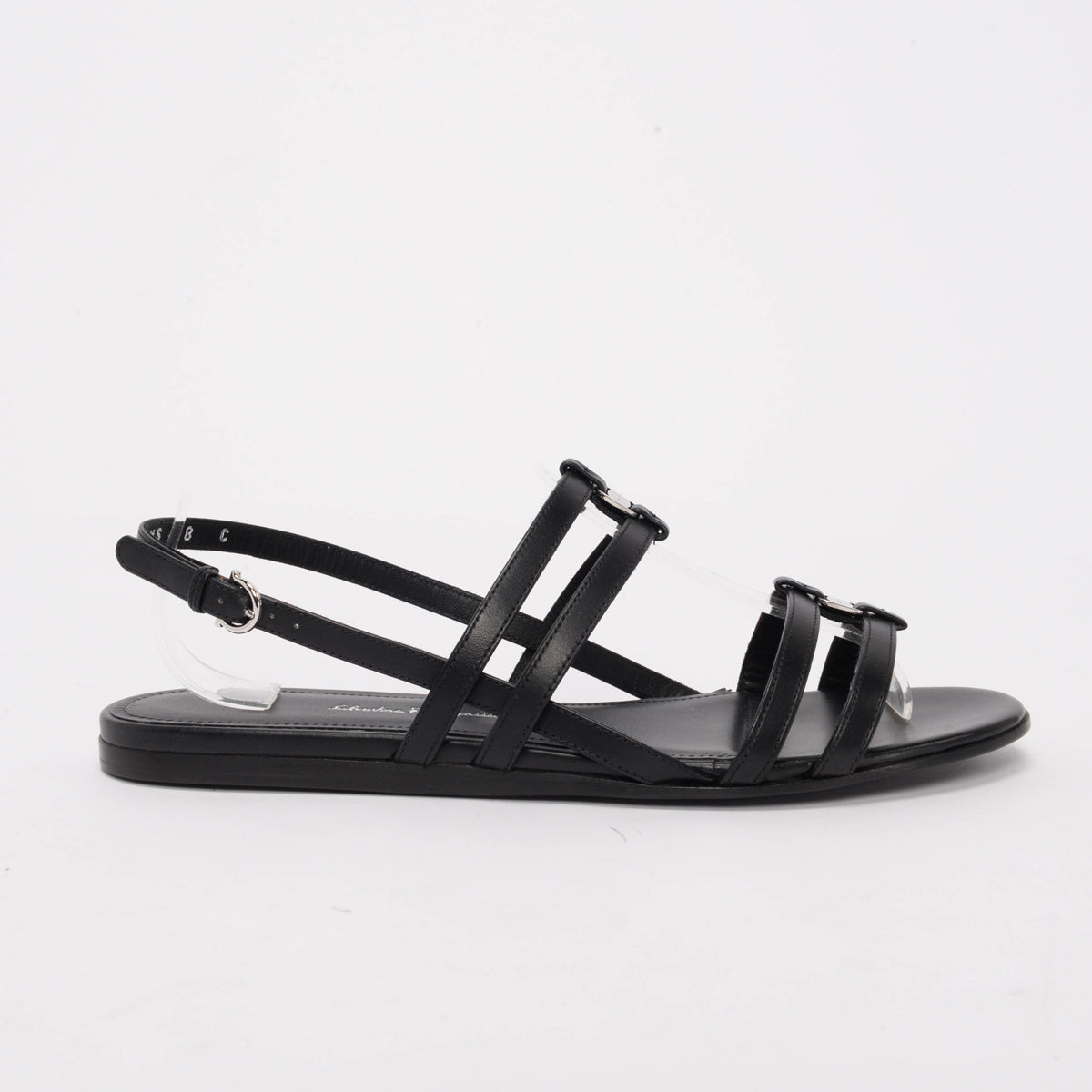 Ferragamo Black Calfskin Typa Sandals 8