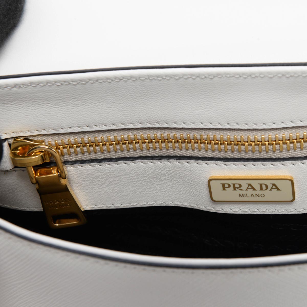 Prada Bianco Saffiano Full Flap Cross Body Bag