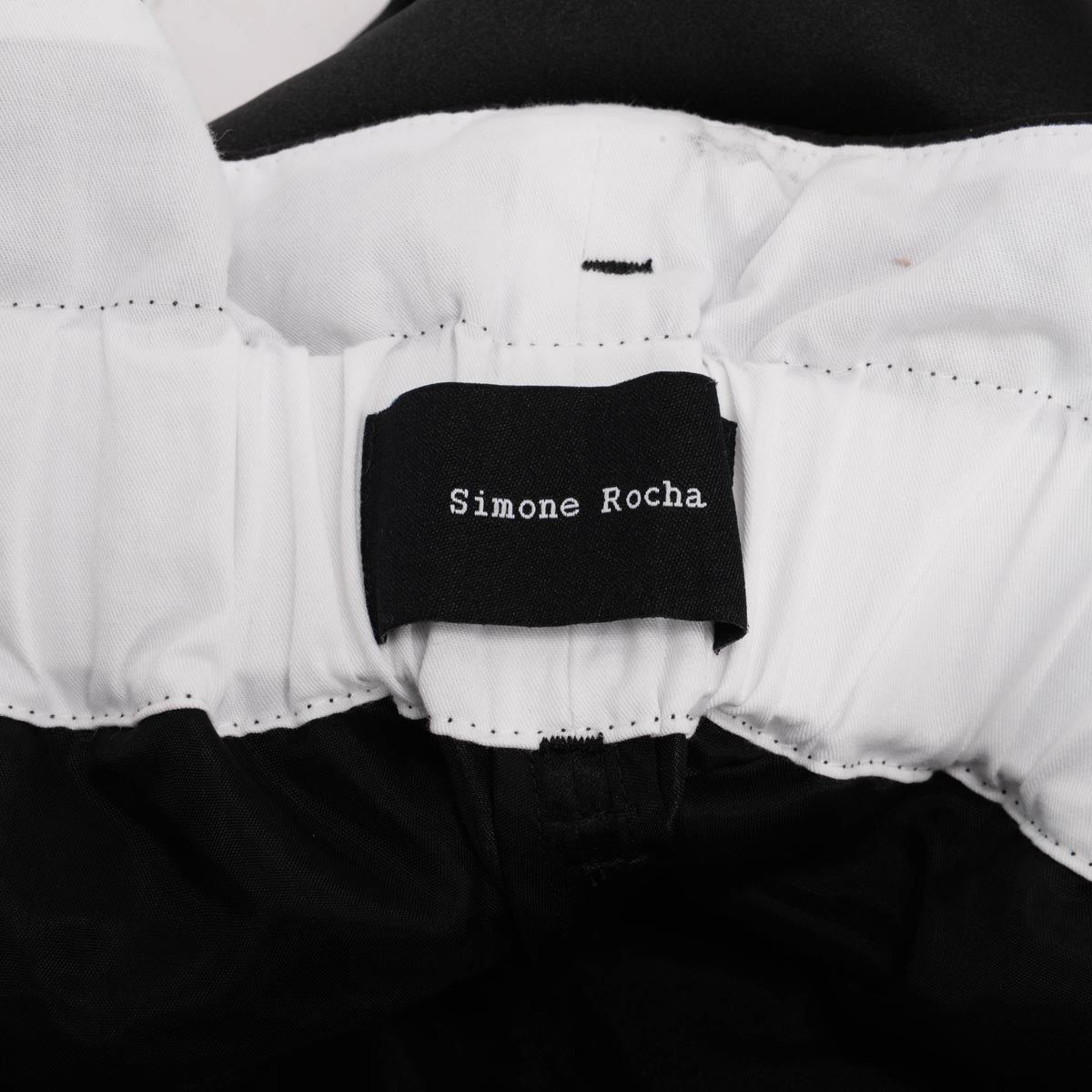 Simone Rocha Black Satin Paperbag Belted Pants UK 12