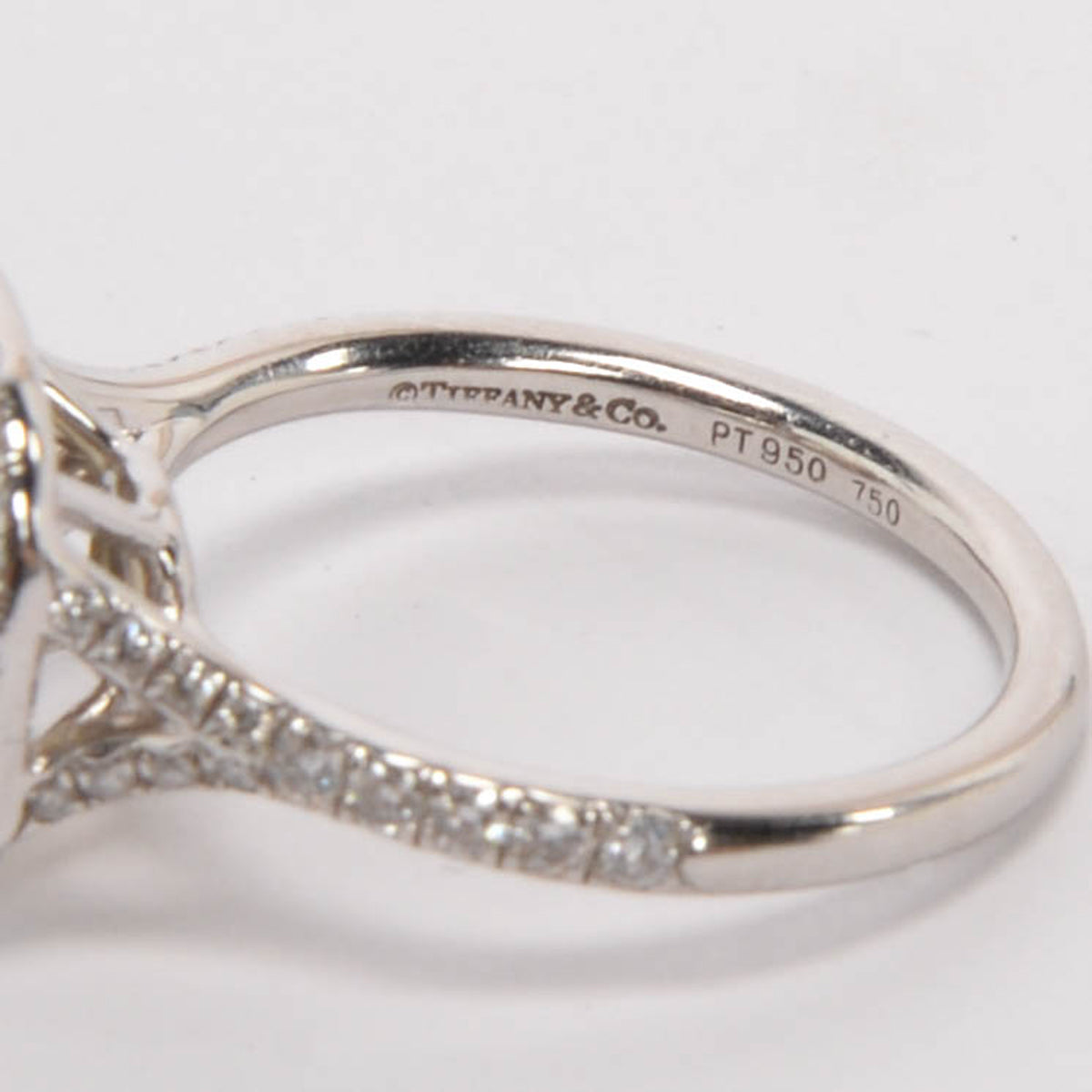 Tiffany & Co Platinum & Yellow Diamond Soleste Cushion-Cut Halo Ring
