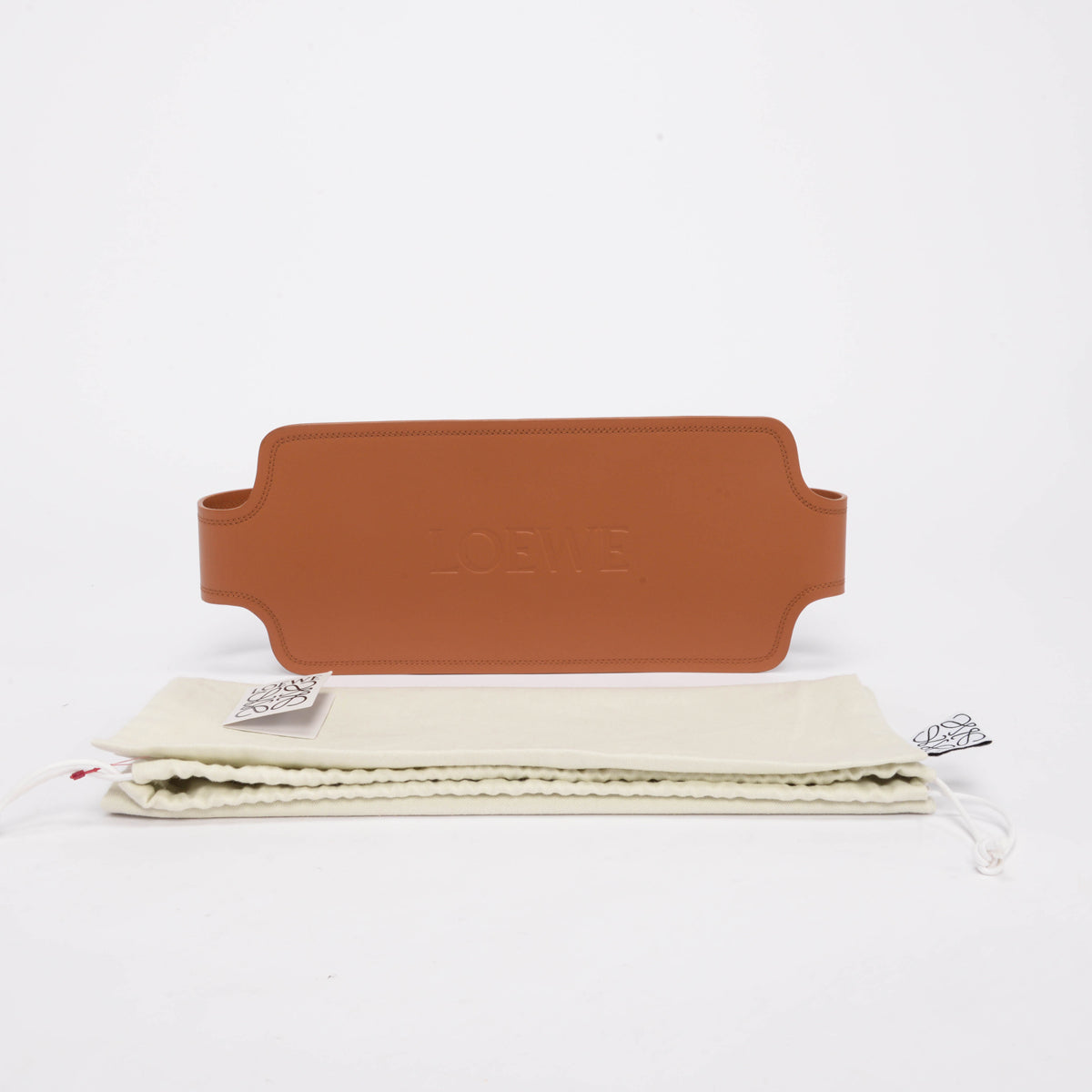 Loewe Tan Calfskin Logo Maxi Belt