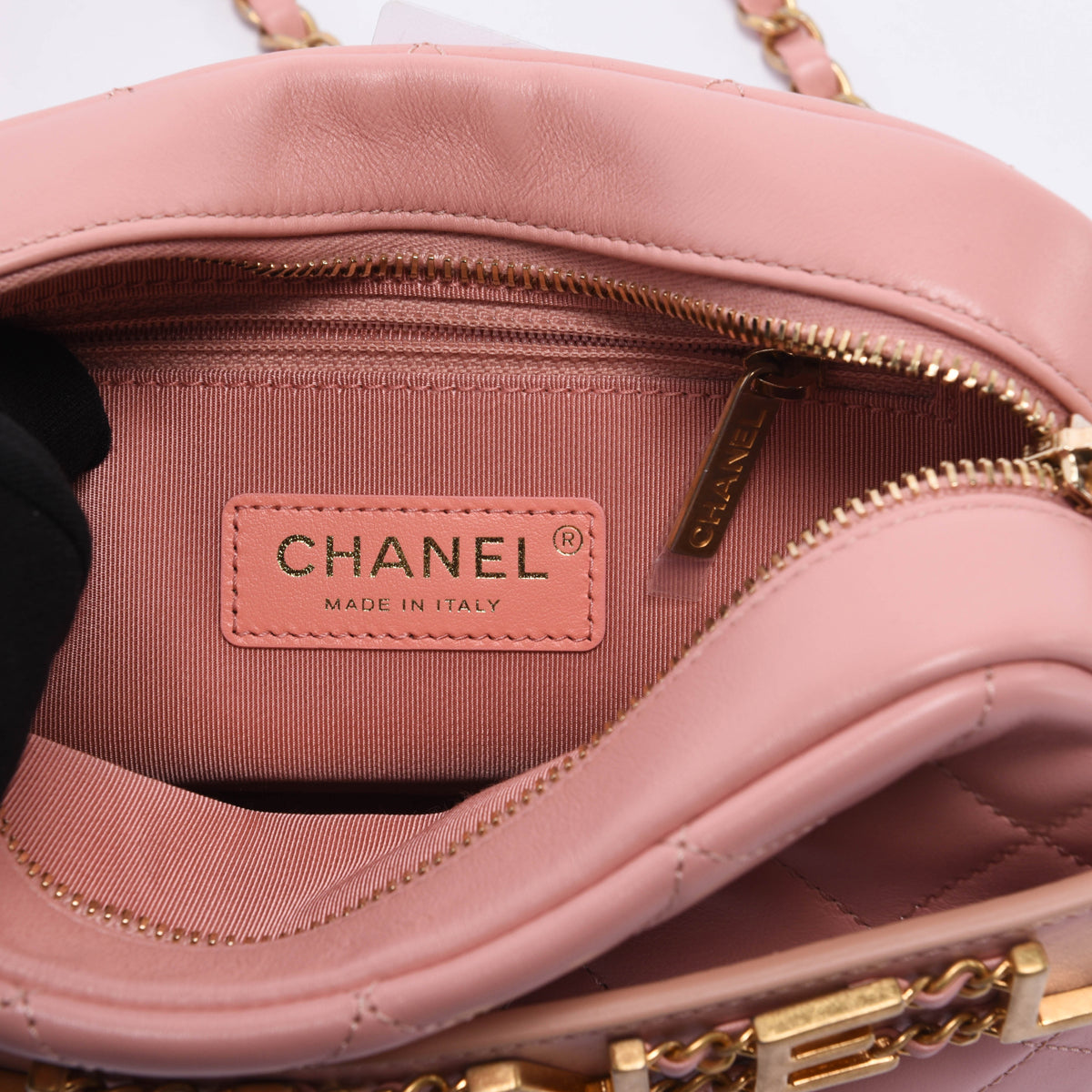 Chanel Pink Quilted Calfskin Enchained Camera Bag