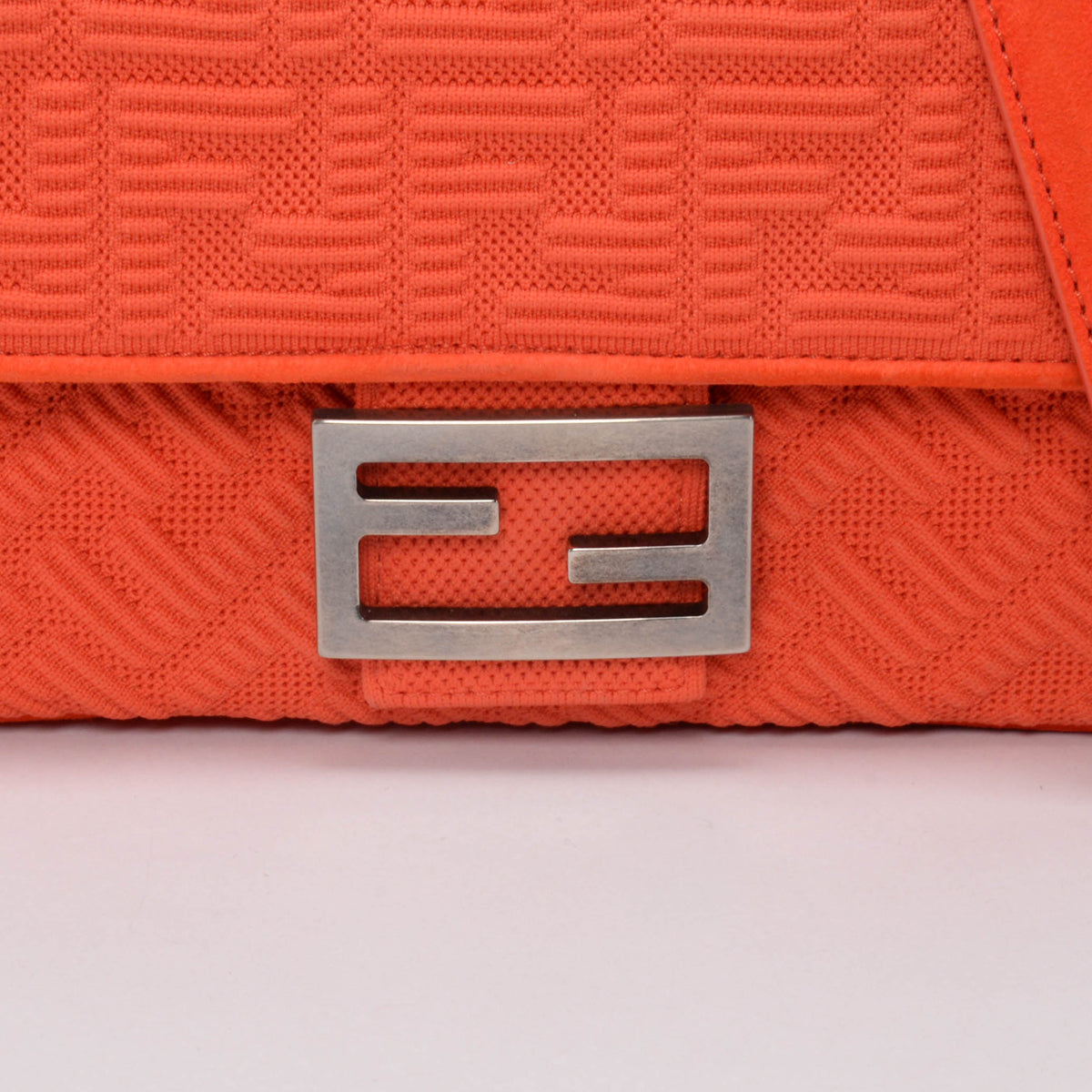 Fendi x Skims Orange Technical Knit Midi Chain Baguette