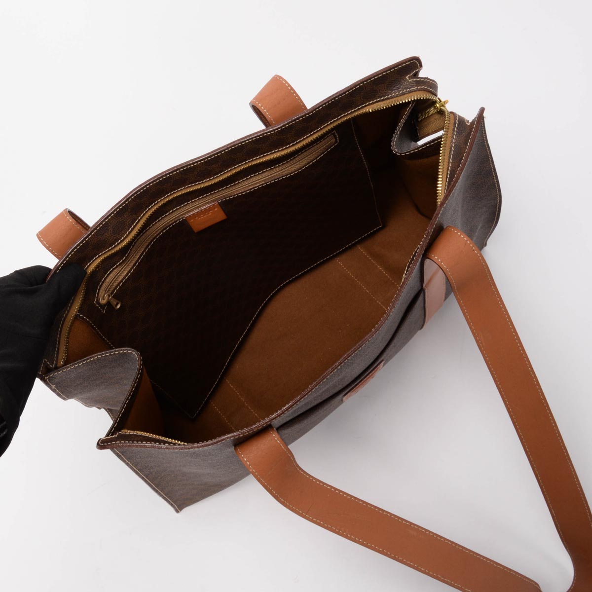 Celine Brown Macadam Canvas Large Tote