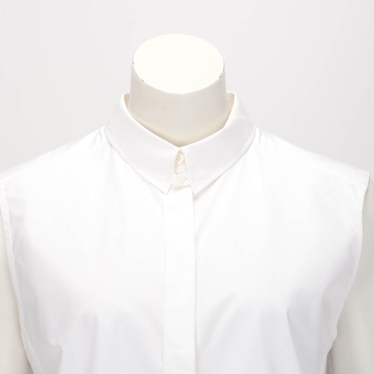 Hermes White Cotton Sleeveless Shirt FR 42