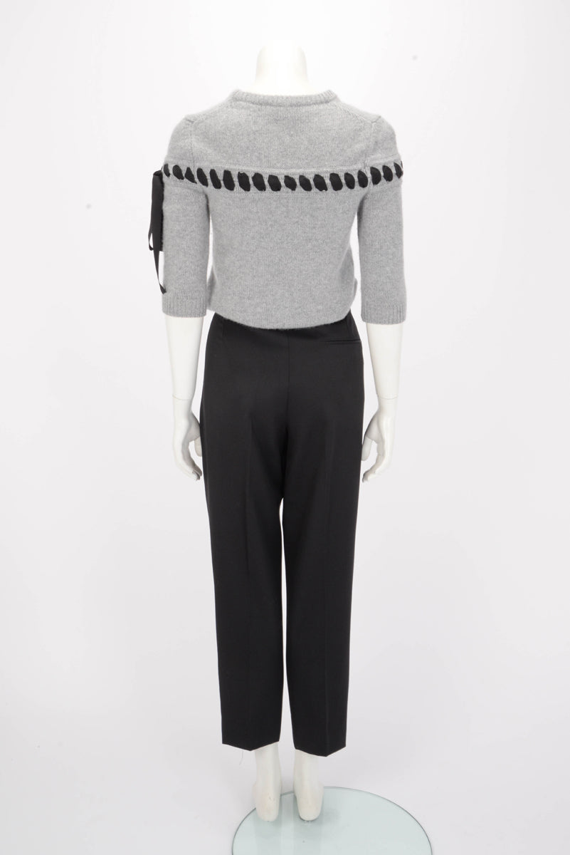 Hermes Black Wool Straight Leg Pants FR 42
