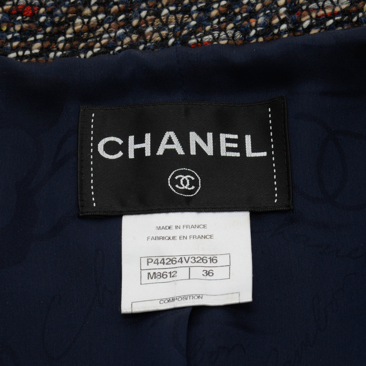 Chanel Multi Colour Fantasy Tweed High Collar Jacket FR 36