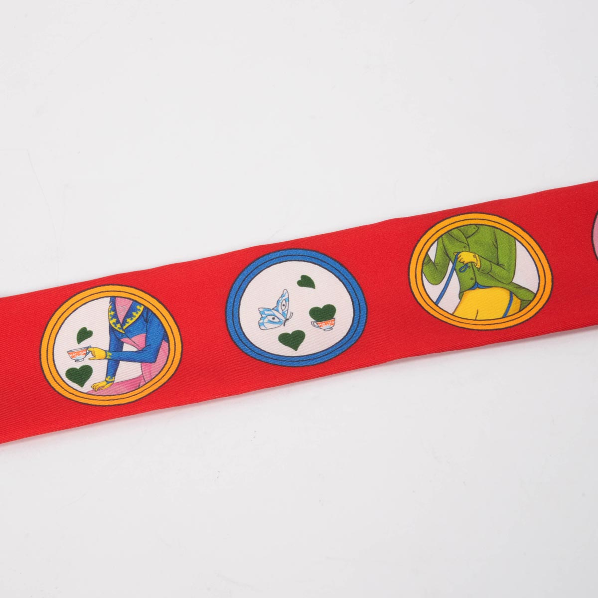 Hermes Rouge Vif Silk Tea Time Twilly