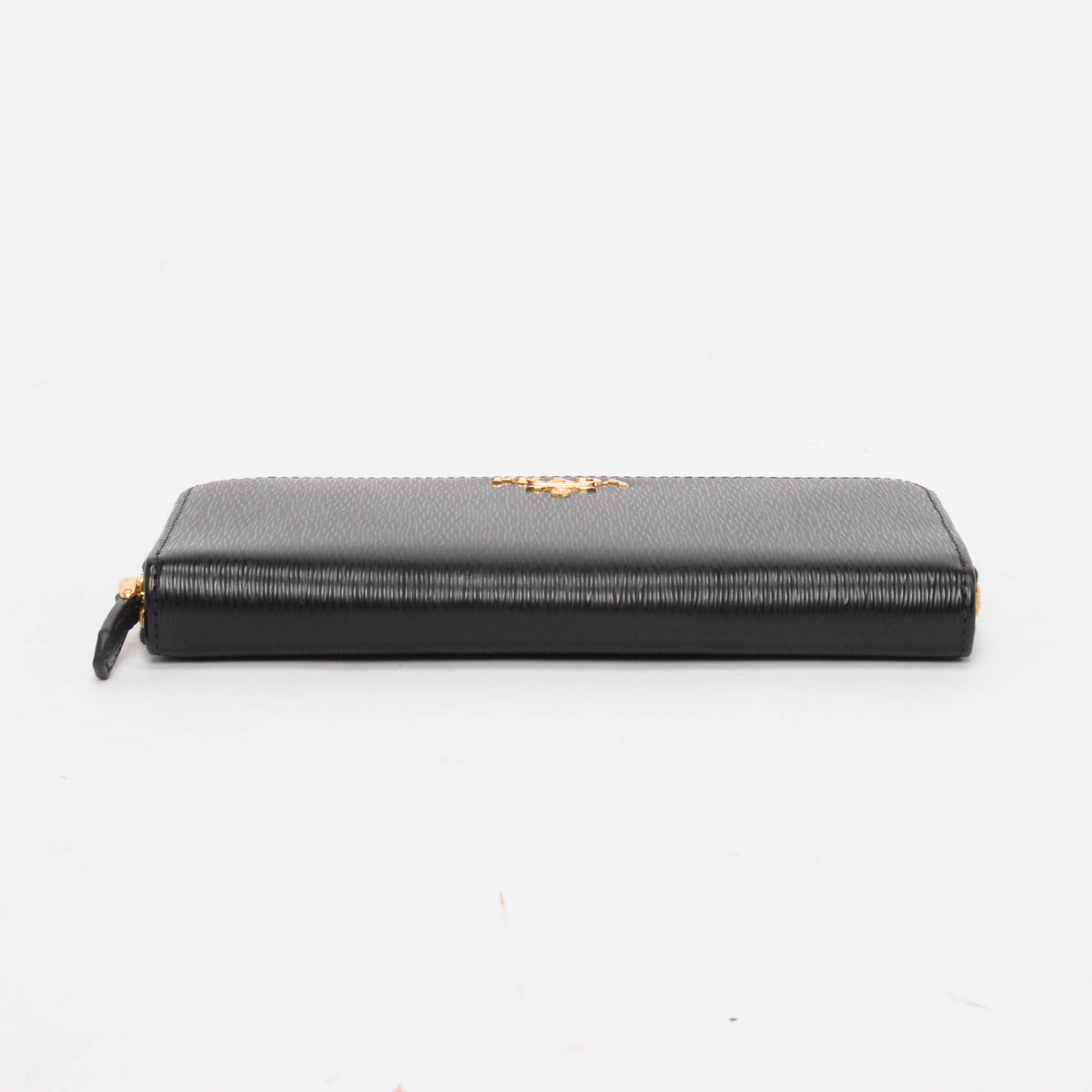 Prada Black Vitello Move Large Zip Wallet