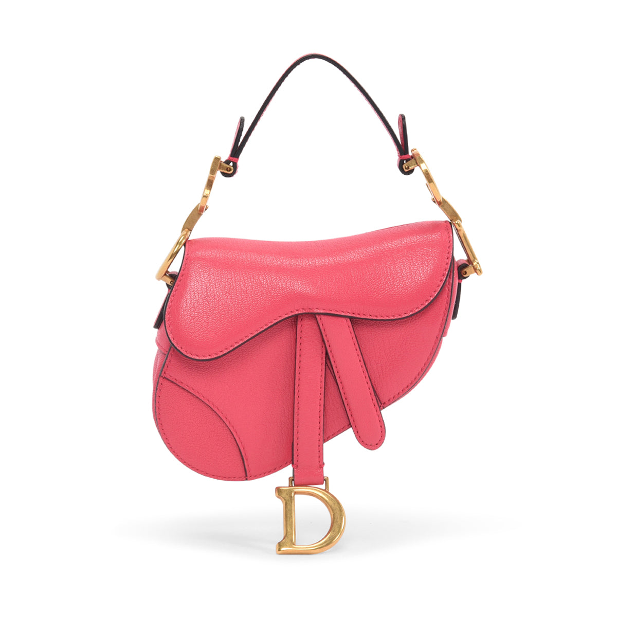 Dior Fuschia Goatskin Micro Saddle Bag