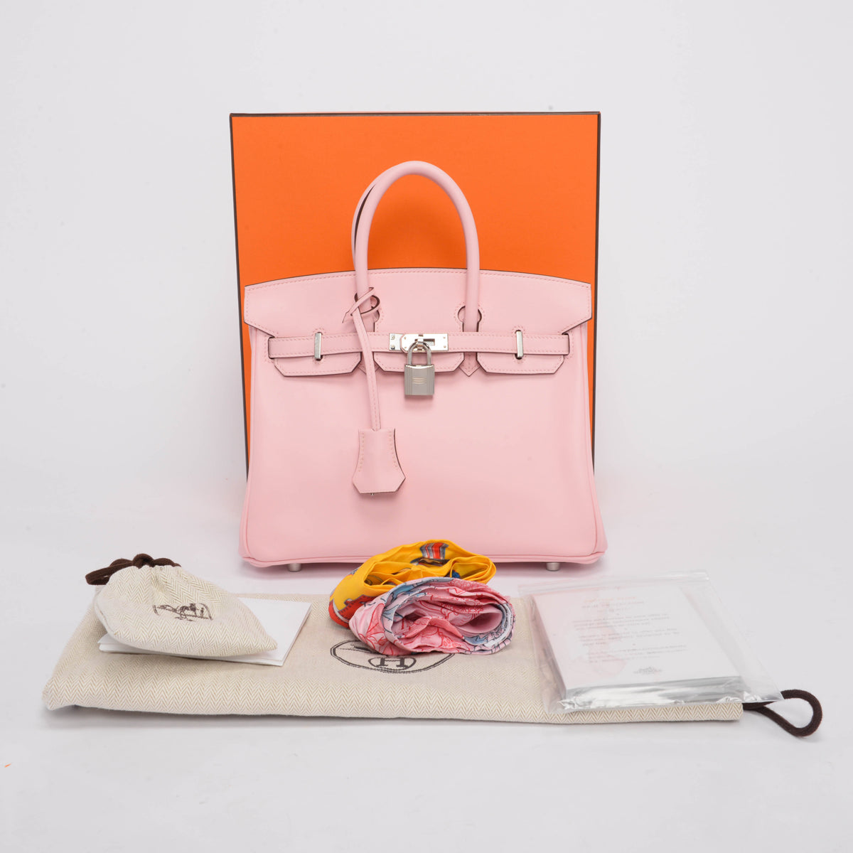 Hermes Rose Sakura Veau Johnathan Birkin 25 PHW