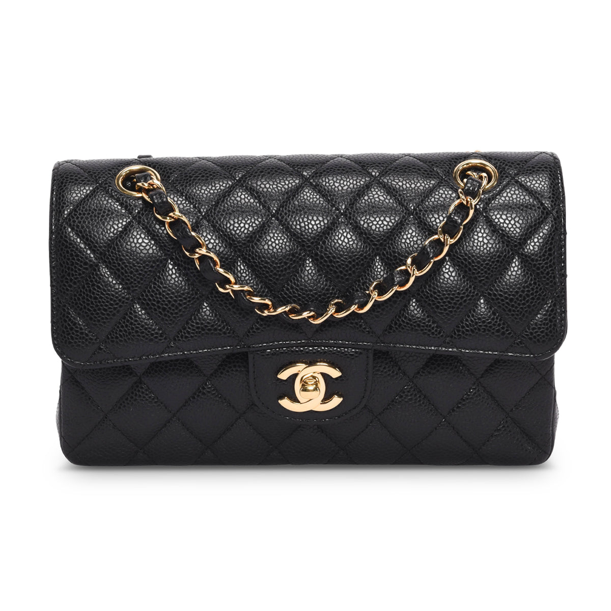 Chanel Black Quilted Caviar Small Classic Flap Bag