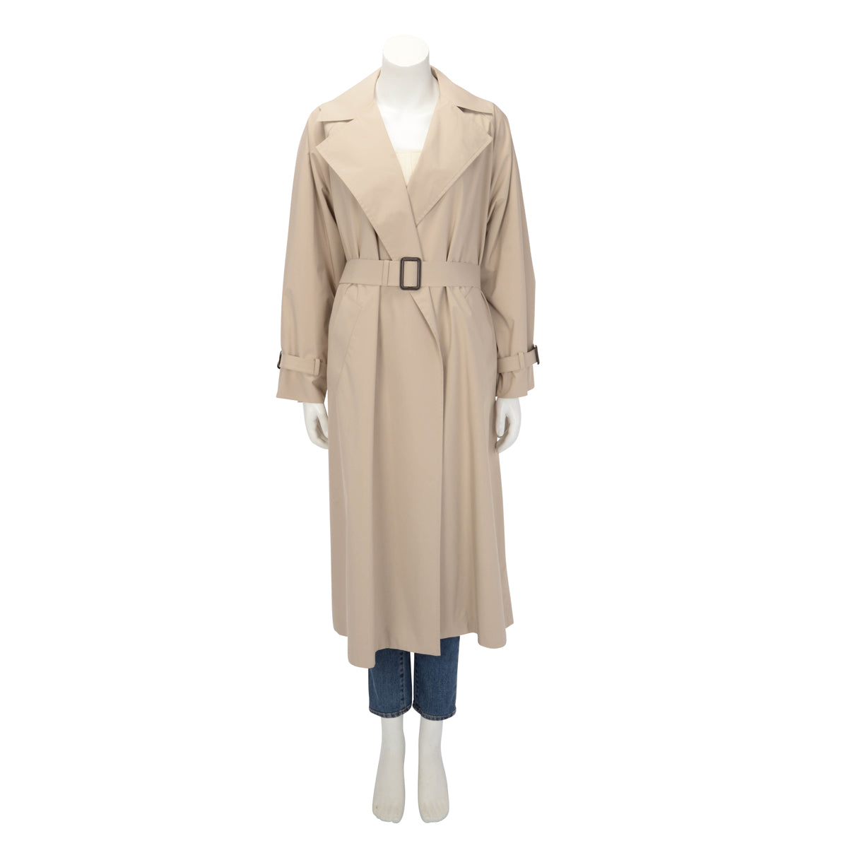 Max Mara Weekend Sand Water-Repellent Cotton Fatto Trench Coat IT 40