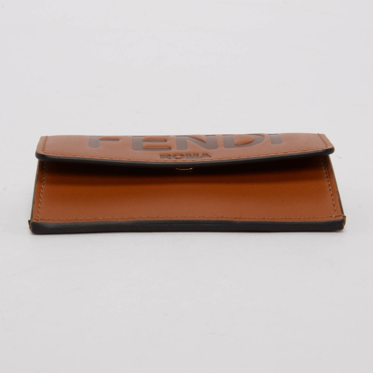 Fendi Brown Calfskin Roma Card Holder