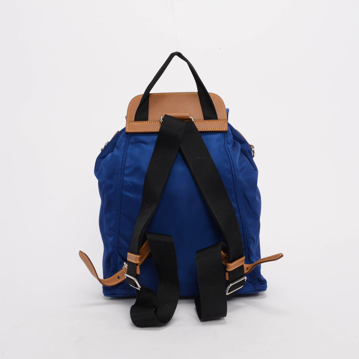 Prada Bluette Nylon & Saffiano Small Backpack