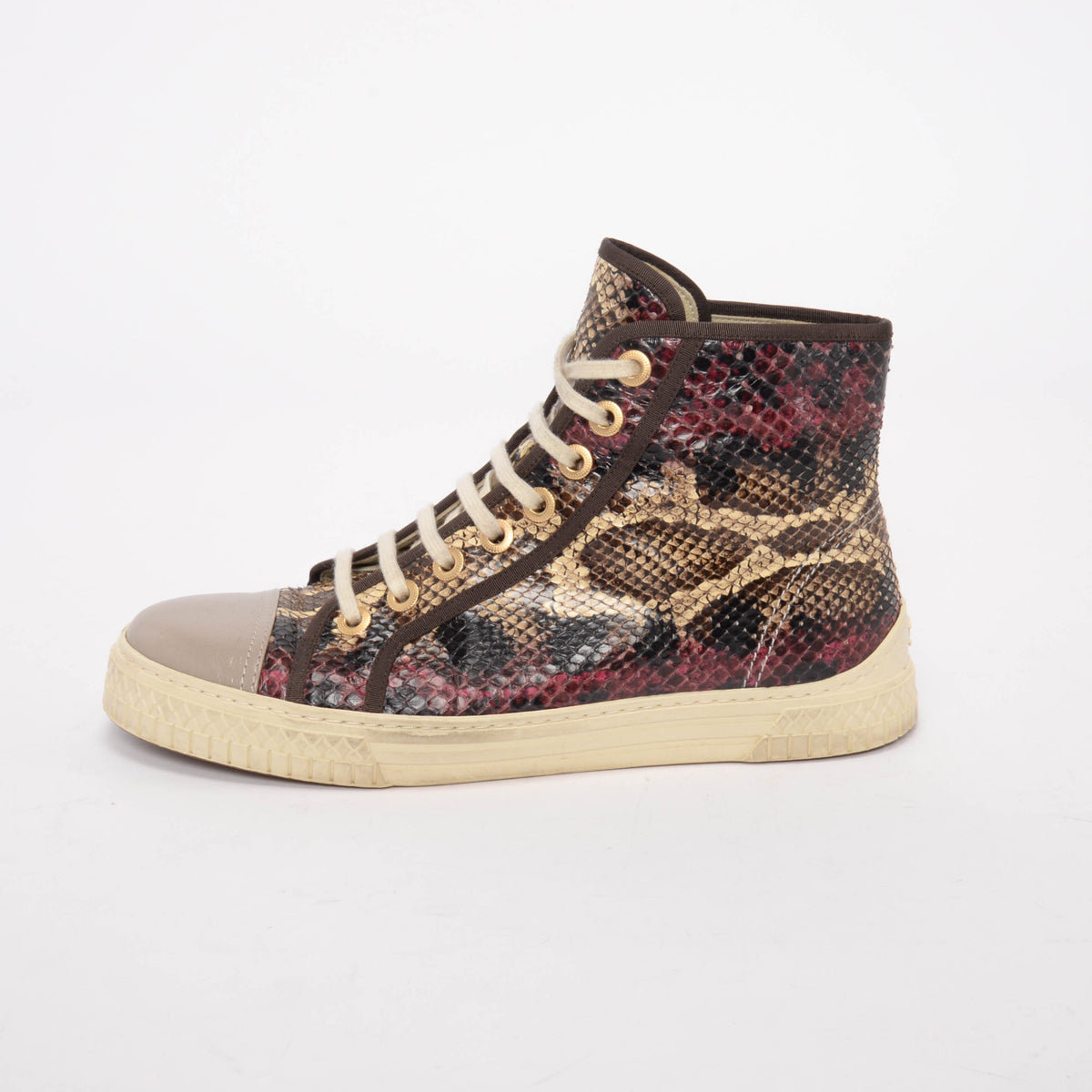 Chanel Multi Colour Python Hi-Top Sneakers 38.5