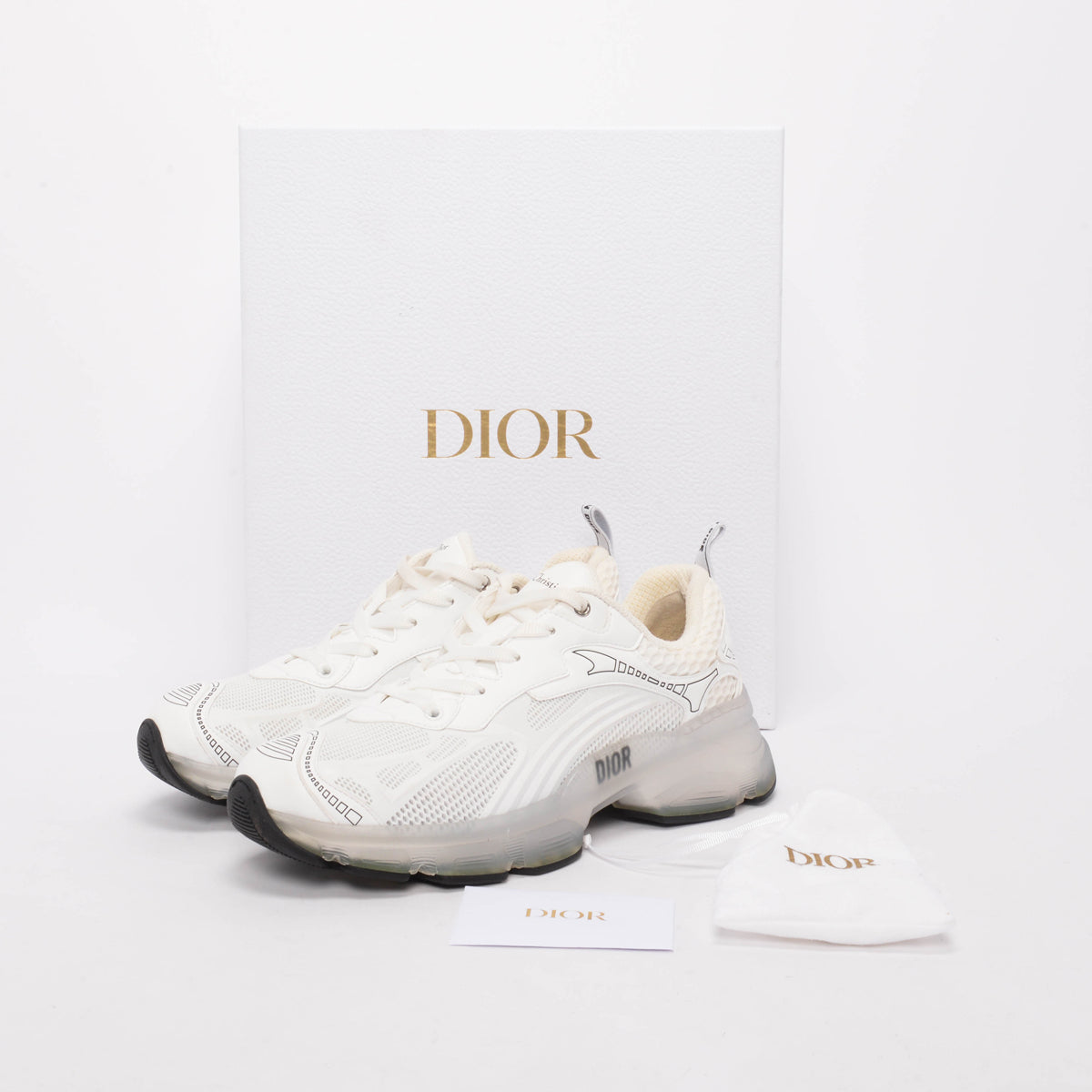 Dior White Mesh Dior Vibe Sneakers 41