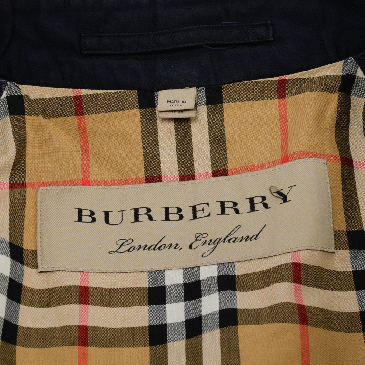 Burberry Blue Carbon Cotton Brighton Trench Coat UK 6