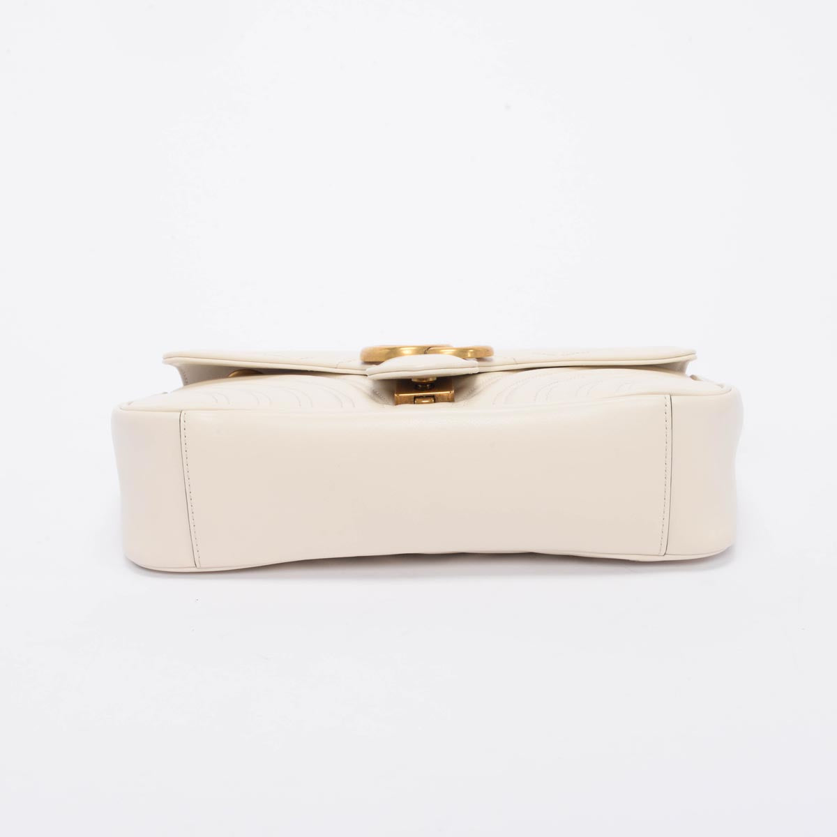 Gucci White Matelasse Small GG Marmont Shoulder Bag