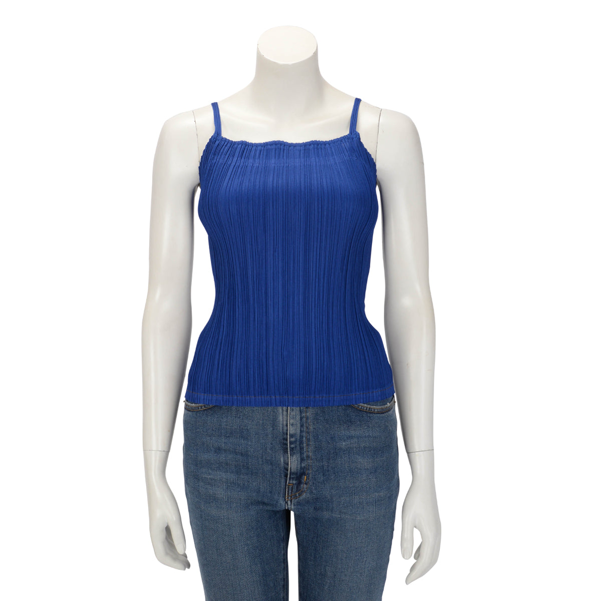 Pleats Please Issey Miyake Blue Pleated Singlet Top